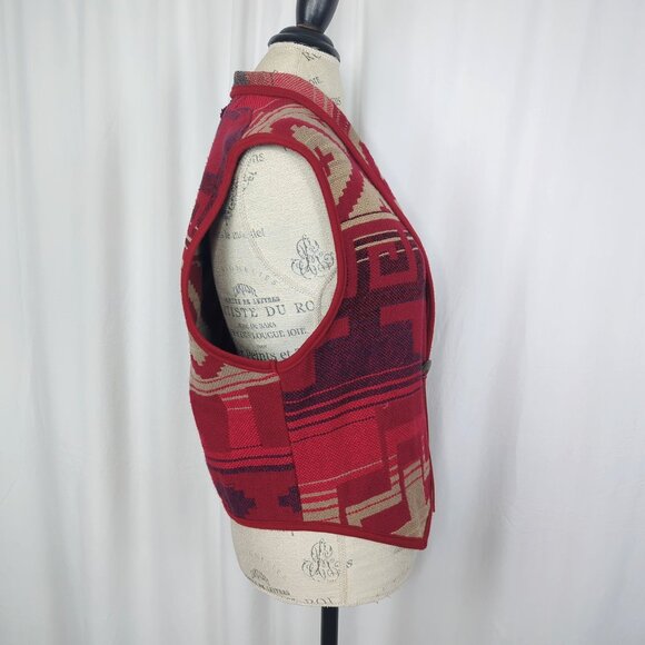 Vintage Silverado Native Vest Medium Red Knit - Picture 6 of 8